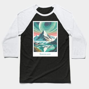 Retro Vintage Greenland Travel Adventure Baseball T-Shirt